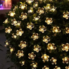 Instalatie solara 50 LED, ghirlanda luminoasa cu flori multicolor