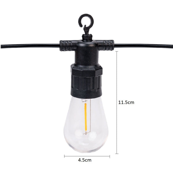Ghirlanda luminoasa SOLARA, decorativa, 5m, 10 dulii E27, Lumina Alb Cald