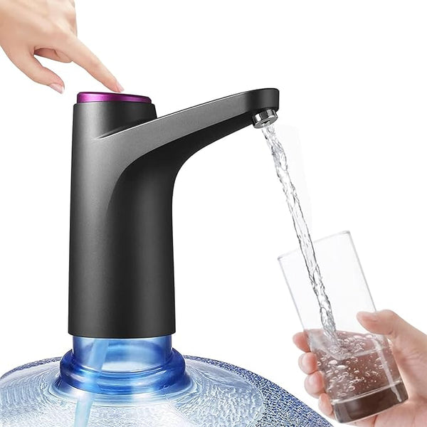 Pompa electrica pentru bidon, dispenser de apa, reincarcabil, 3 l/min, 1200 mAh, 4W, Negru