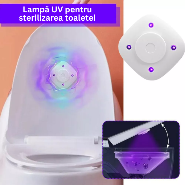 Lampă UV pentru toaletă, dezinfectare automată fără substanțe chimice