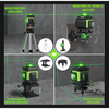 Nivela laser 4D cu 16 linii, autonivelare, telecomandă, lumina verde, platformă de ridicare, Trepied