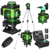 Nivela laser 4D cu 16 linii, autonivelare, telecomandă, lumina verde, platformă de ridicare, Trepied