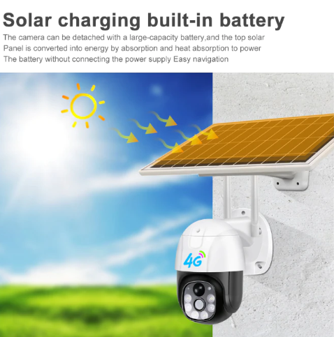 Camera Supraveghere solara cu SIM, conexiune 4G, 4MP 2048 x 1536 cu panou solar