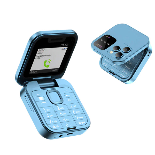 Telefon pliabil i16Pro, Copii, Inregistrare Apel, FM, Dual SIM