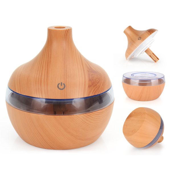 1+1 CADOU Umidificator aromaterapie pentru camera + CADOU 12 uleiuri esentiale pentru aromaterepie