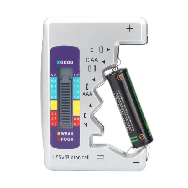 1+1 CADOU - Tester Universal pentru Baterii cu Afișaj LCD