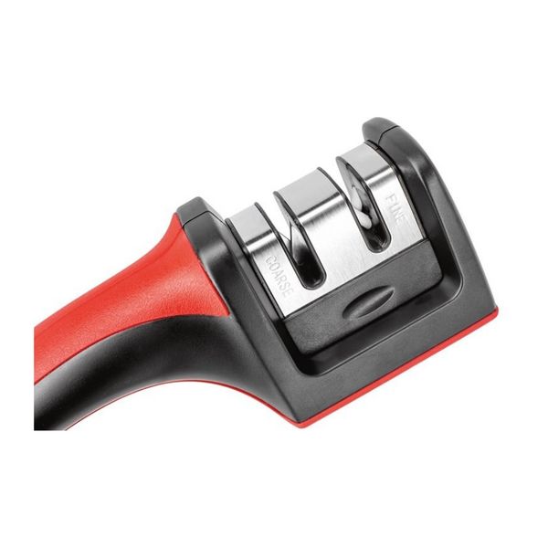 1+1 CADOU Polizor de ascutit cutite carbid si ceramica, rosu/ negru