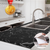 Folie adeziva imitatie marmura neagra, 60 x 300 cm, set 3 bucati