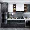 Folie adeziva imitatie marmura neagra, 60 x 300 cm, set 3 bucati