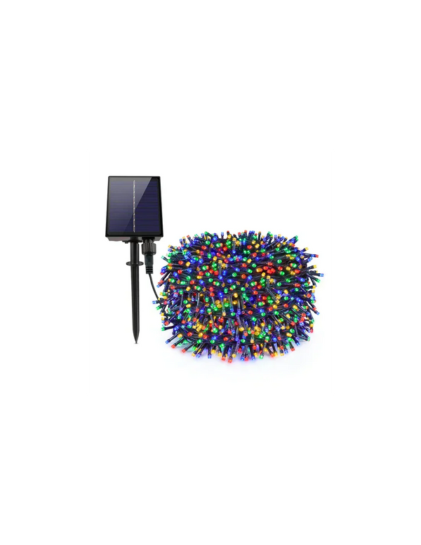 Instalatie cu incarcare solara sau electrica, 500 LED, 50 metri, Multicolor, 12-14 ore de functionare