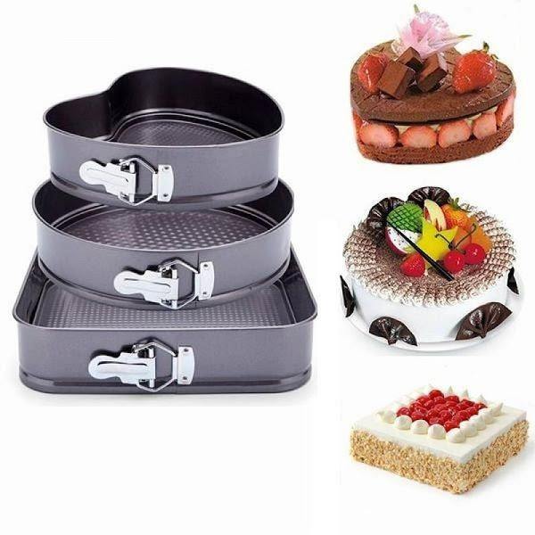 1+1 CADOU Set 3 Forme pentru Prăjituri – Rotundă, Pătrată și Inimă